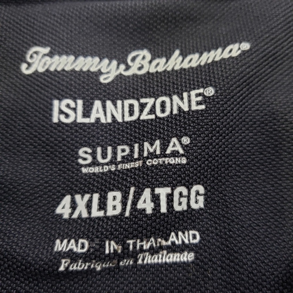 Tommy Bahama Polo Shirt Island Zone Black Blue Marlin Mens 4XLB Casual Travel - Picture 4 of 8